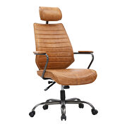 Executive Industrial swivel office chair cognac