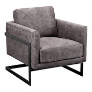 Modern club chair gray velvet