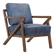 Mid-century modern arm chair blue main photo