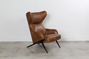 Mid-century modern leather accent chair main photo