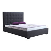 Contemporary storage bed king charcoal fabric main photo