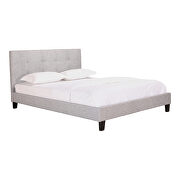 Contemporary king bed light gray fabric main photo