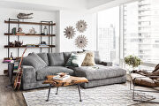 Contemporary reversible sectional in charcoal