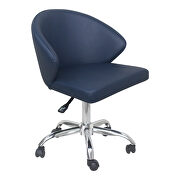 Contemporary swivel office chair blue main photo