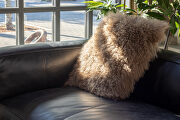 Lamb L (Natural) Contemporary fur pillow large natural