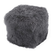 Lamb (Smoke) Contemporary fur pouf smoke