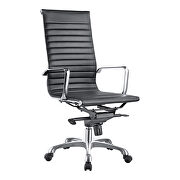 Contemporary swivel office chair high back black