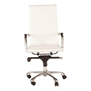 Contemporary swivel office chair high back white