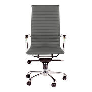 Contemporary swivel office chair high back gray