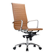Omega H Contemporary swivel office chair high back tan