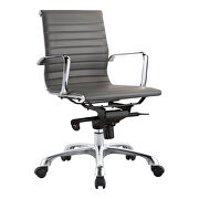 Omega Contemporary swivel office chair low back gray