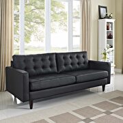 Bonded leather sofa in black main photo