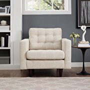 Quality beige fabric upholstered armchair main photo
