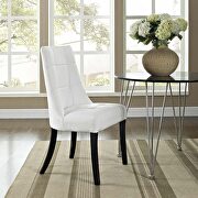 Dining vinyl side chair in white main photo