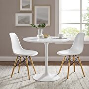 Lippa 36 (White) R Round wood top dining table in white