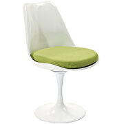 White dining side chair w green cushion main photo