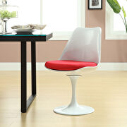 Red cushion white dining chair main photo