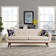 Engage (Beige) Beige fabric tufted back contemporary couch