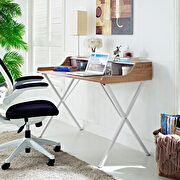 Wood grain contemporary side office / work desk main photo