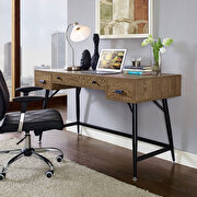 Walnut contemporary desk w/ black legs