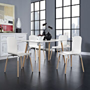 Dining chairs and table wood set of 5 in white main photo