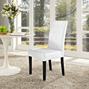 Dining vinyl side chair in white main photo