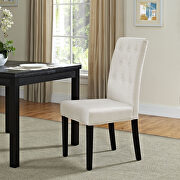 Dining fabric side chair in beige main photo