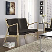 Makeshift Upholstered fabric loveseat in natural brown