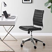 Armless mid back office chair in black main photo