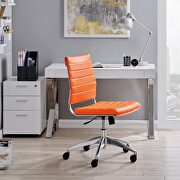 Armless mid back office chair in orange main photo