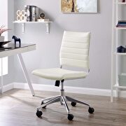 Armless mid back office chair in white main photo