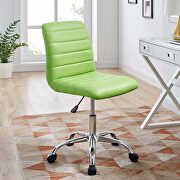Ripple (Green) Armless mid back vinyl office chair in bright green