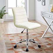 Ripple (White) Armless mid back vinyl office chair in white