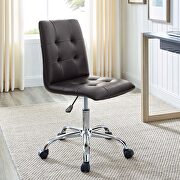 Armless mid back office chair in brown main photo