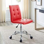 Prim (Red) Armless mid back office chair in red