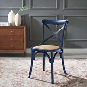 Dining side chair in midnight blue