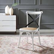 Dining side chair in white black