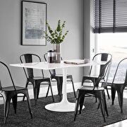 Rectangle wood dining table in white main photo