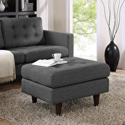 Upholstered fabric ottoman in gray