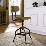 Wood dining stool in brown main photo