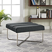 Upholstered fabric ottoman in gray main photo