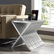 Stainless steel side table in silver main photo