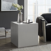 Stainless steel side table in silver