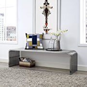 Pipe M 60 stainless steel bench in silver