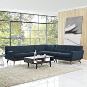 Engage L (Azure) L-shaped sectional sofa in azure