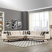 Engage L (Beige) L-shaped sectional sofa in beige