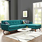 Right-facing sectional sofa in teal