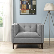 Upholstered fabric armchair in light gray main photo