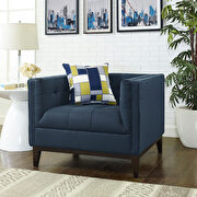 Upholstered fabric chair in azure