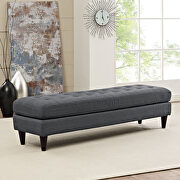 Empress (Gray) Large bench in gray fabric upholstery